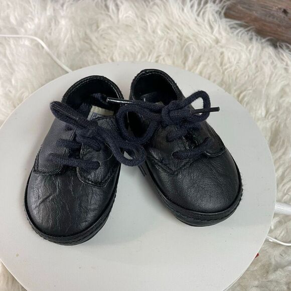 Nordstrom Baby Genuine Leather Oxford Shoes Black – Infant Size 1 - Picture 2 of 8